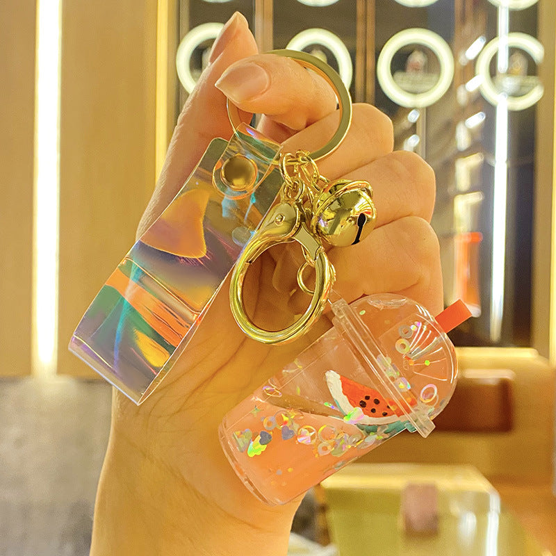 Wholesale Acrylic Milk Tea Cup Fruit Creative Keychain